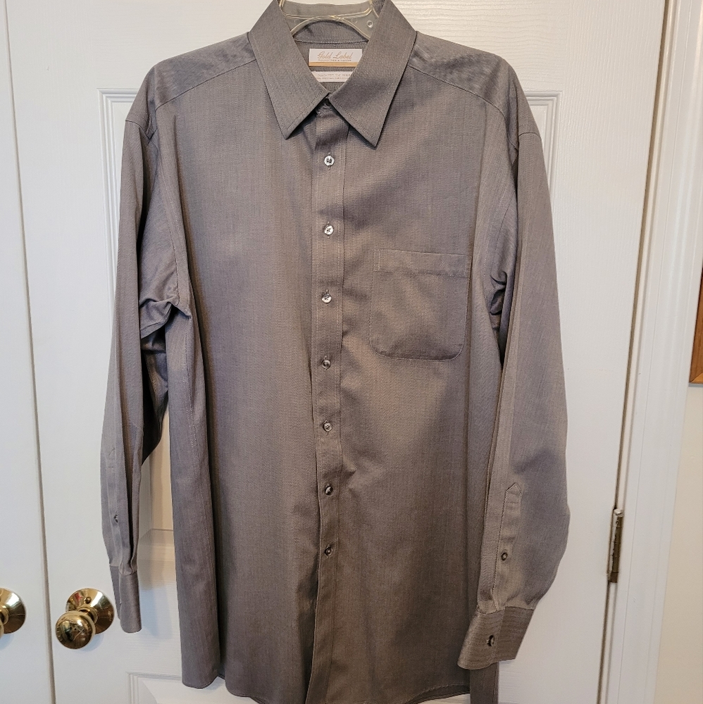 Gold Label Roundtree Yorke Men's Dress Shirt Herringbone
